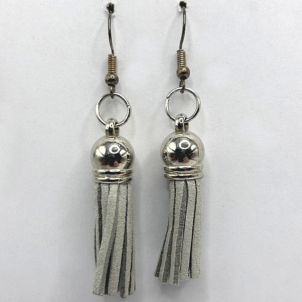 Dyed Faux Suede Tassel Earrings