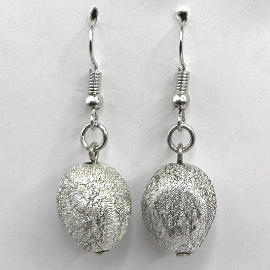 Silver Glittery Chunk Earrings