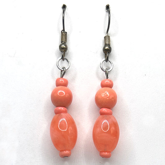 Peachy Oval Drop Earrings