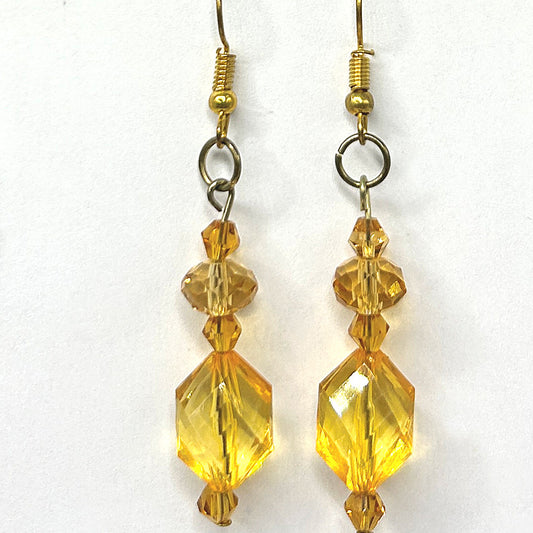 Clear Yellow Mixed Drop Earrings