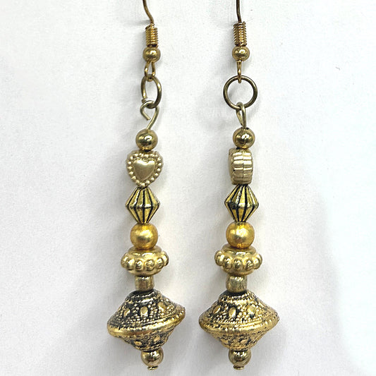 Mixed Gold Drop Earrings