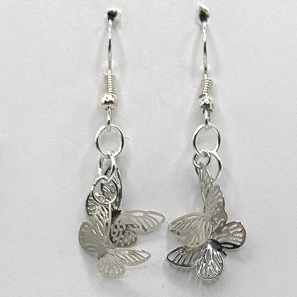 Double Small Metal Butterfly Earrings