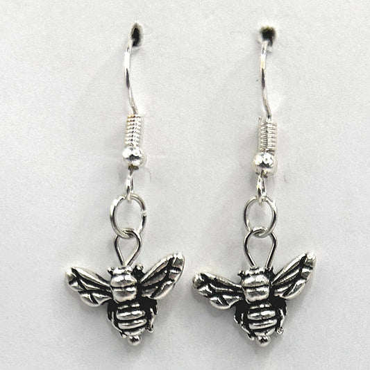 Small Metal Bee Earrings