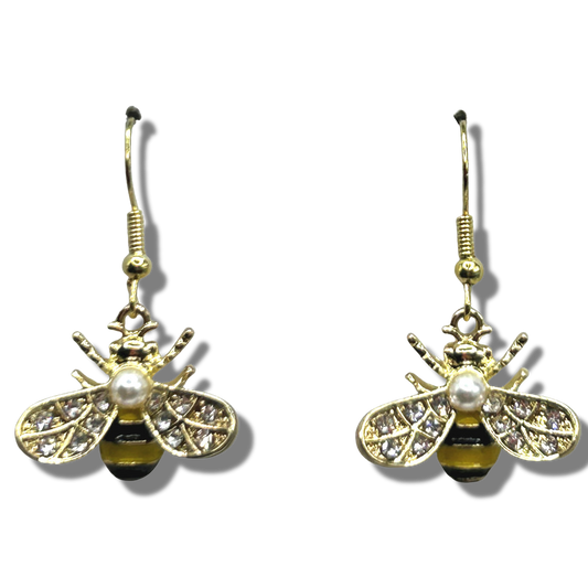 Fancy Ornate Bee Earrings
