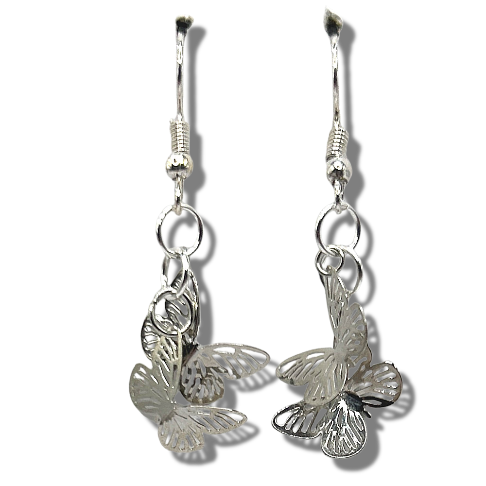 Double Small Metal Butterfly Earrings