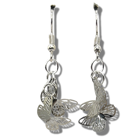 Double Small Metal Butterfly Earrings