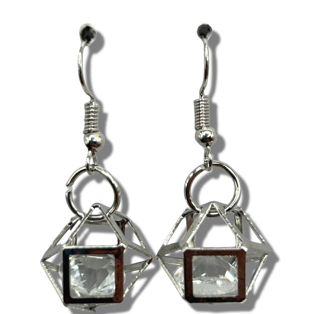 Small Caged Sparkle Earrings