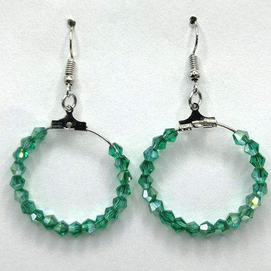 Blue-Green Medium Loop Earrings