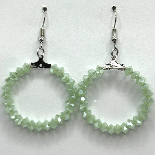 Pale Green Small Loop Earrings