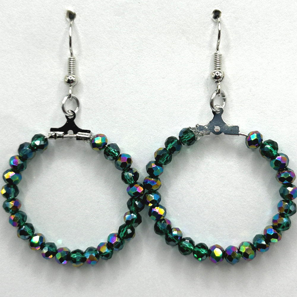 Green Aurora Small Loop Earrings