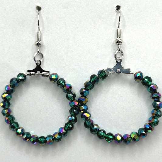 Green Aurora Small Loop Earrings