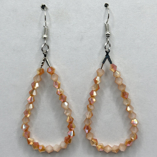 Peaches and Cream Teardrop Loop Earrings