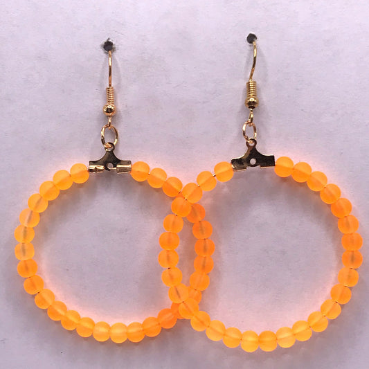 Bright Matte Orange Large Loop Earrings