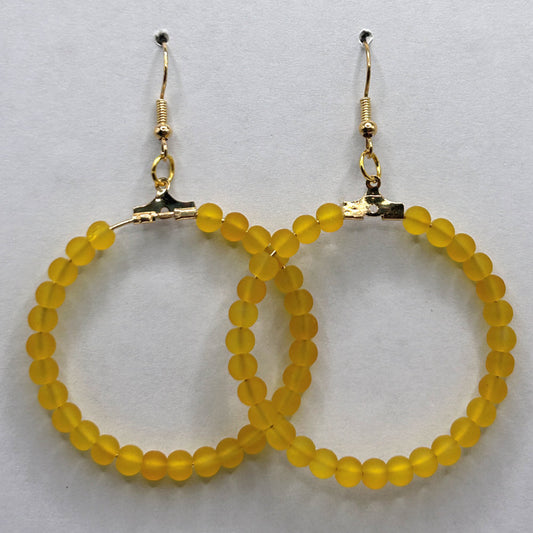 Matte Yellow Large Loop Earrings