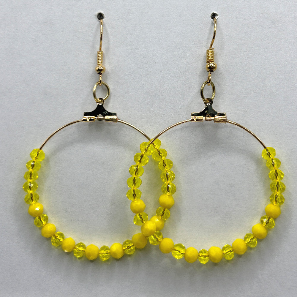 Yellow Large Loop Earrings