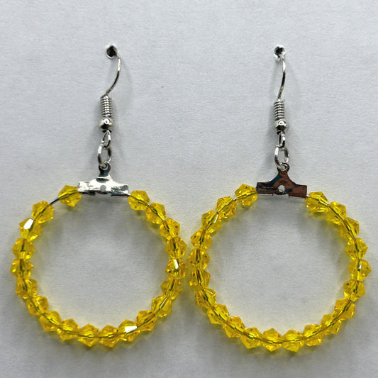 Yellow Medium Loop Earrings