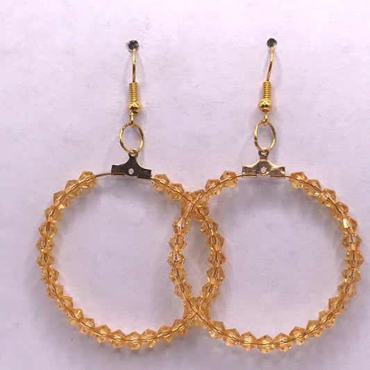 Golden Yellow Large Loop Earrings