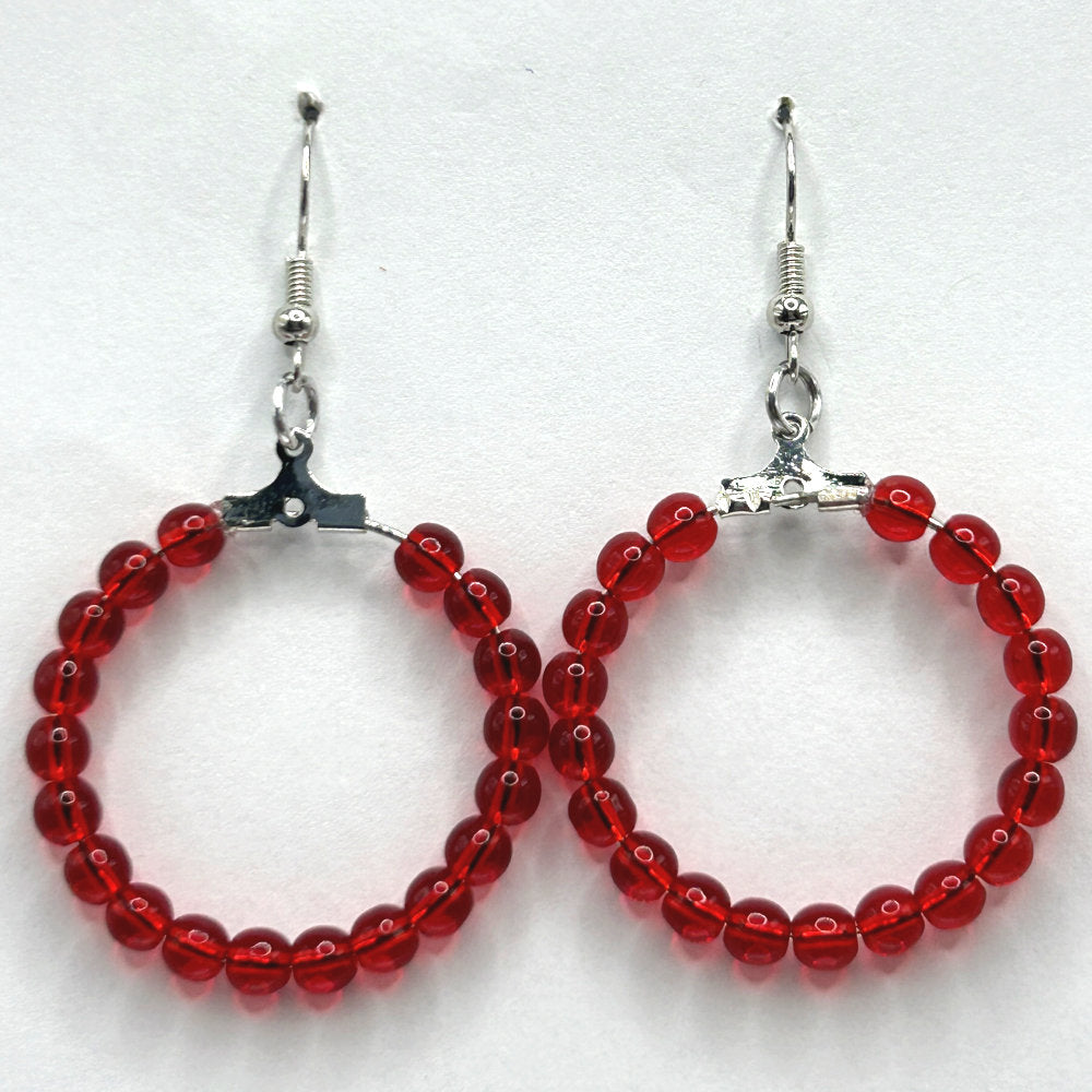 Medium Red Loop Earrings