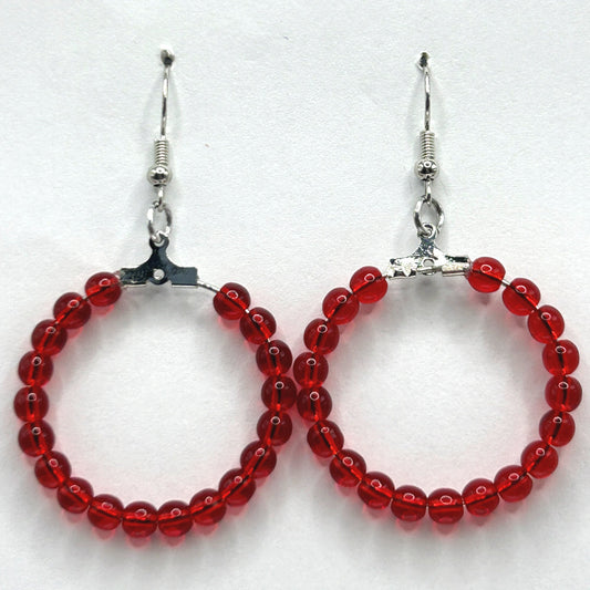 Medium Red Loop Earrings
