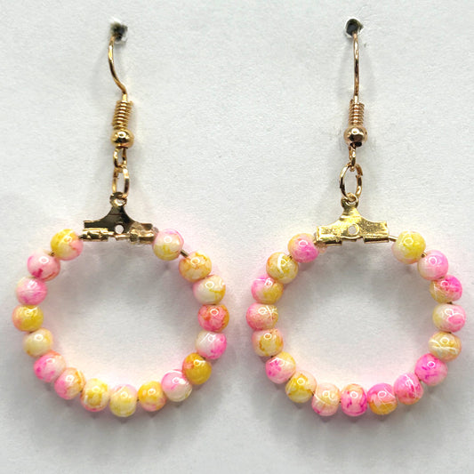 Clouded Pink Small Loop Earrings
