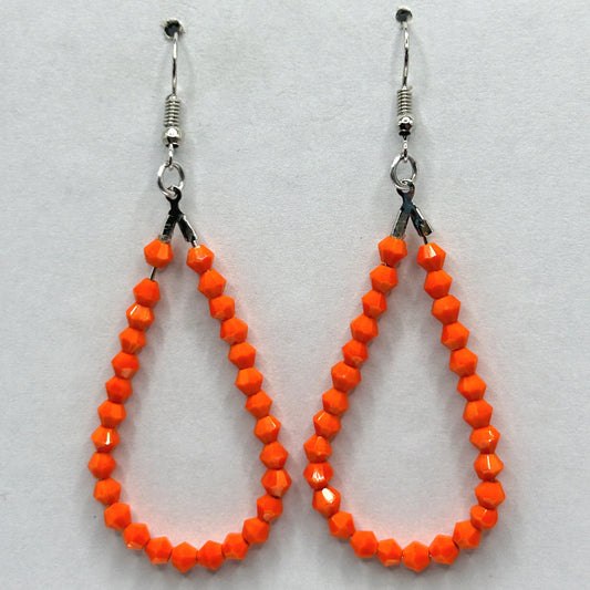 True Orange Teardrop Loop Earrings