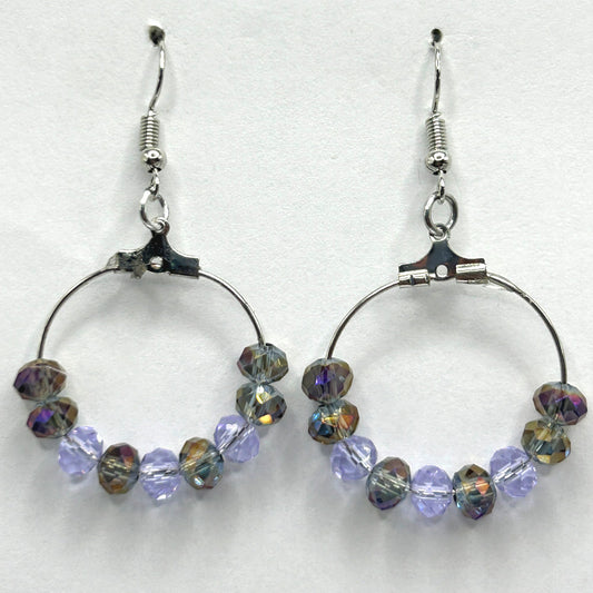 Mixed Purple Small Loop Earrings