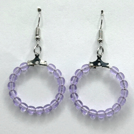 Small Lavender Loop Earrings