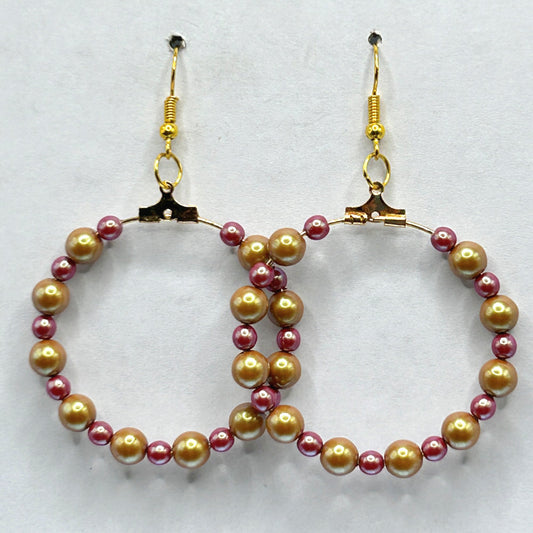 Large Loop Earrings with Red-Gold-Sheen