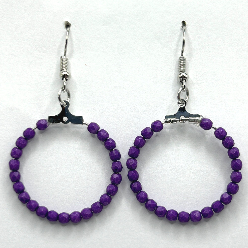 Matte Purple Medium Loop Earrings