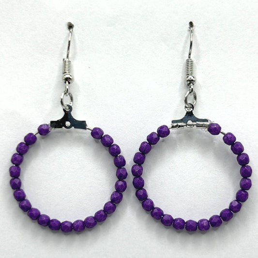 Matte Purple Medium Loop Earrings