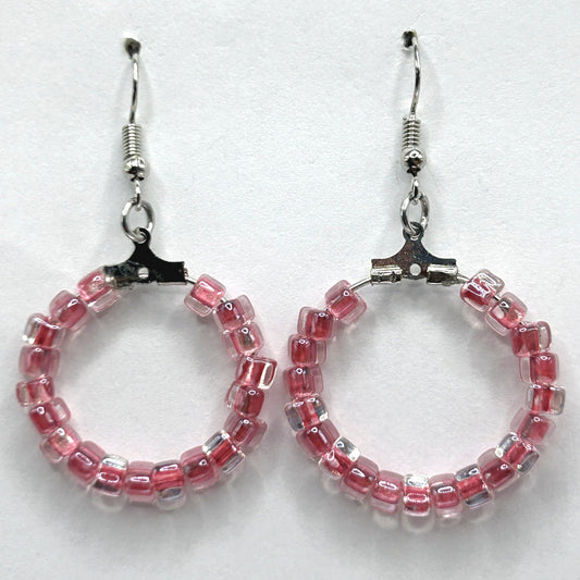 Pink-Lined Small Loop Earrings