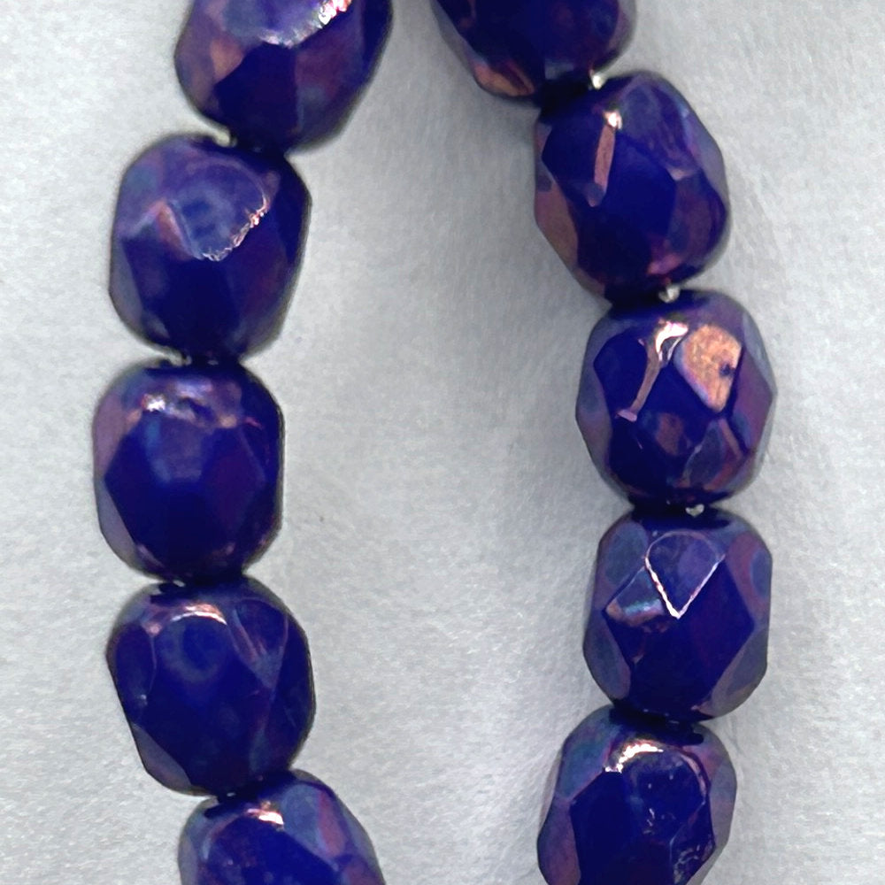 Purple Czech Glass Large Loop Earrings