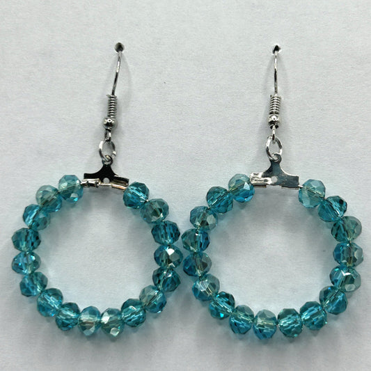 Blue Sparkle Medium Loop Earrings