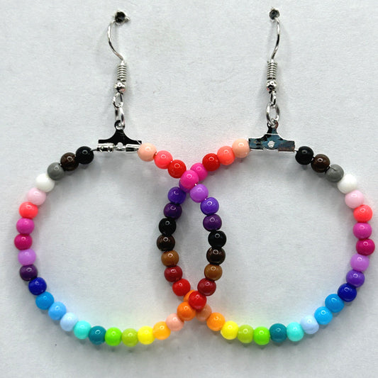 Lightweight Rainbow Large Loop Earrings