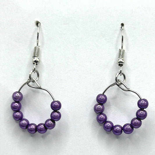 Magic Purple Tiny Loop Earrings