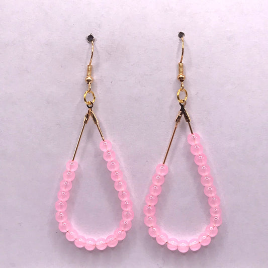 Pretty Pink Teardrop Loop Earrings