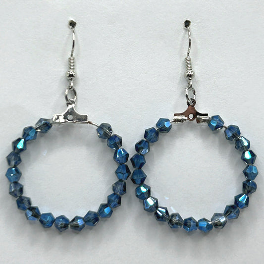 Deep Blue Medium Loop Earrings