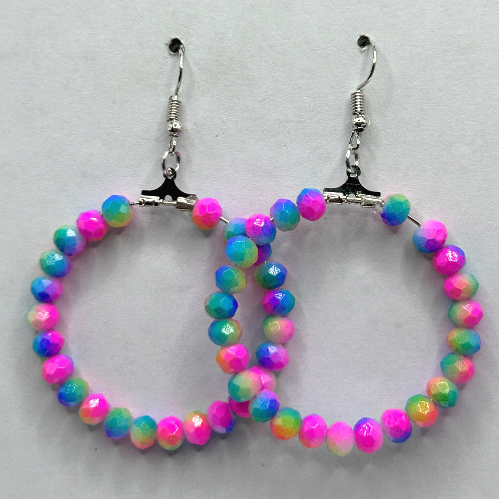 Large Bright Pastel Loop Earrings