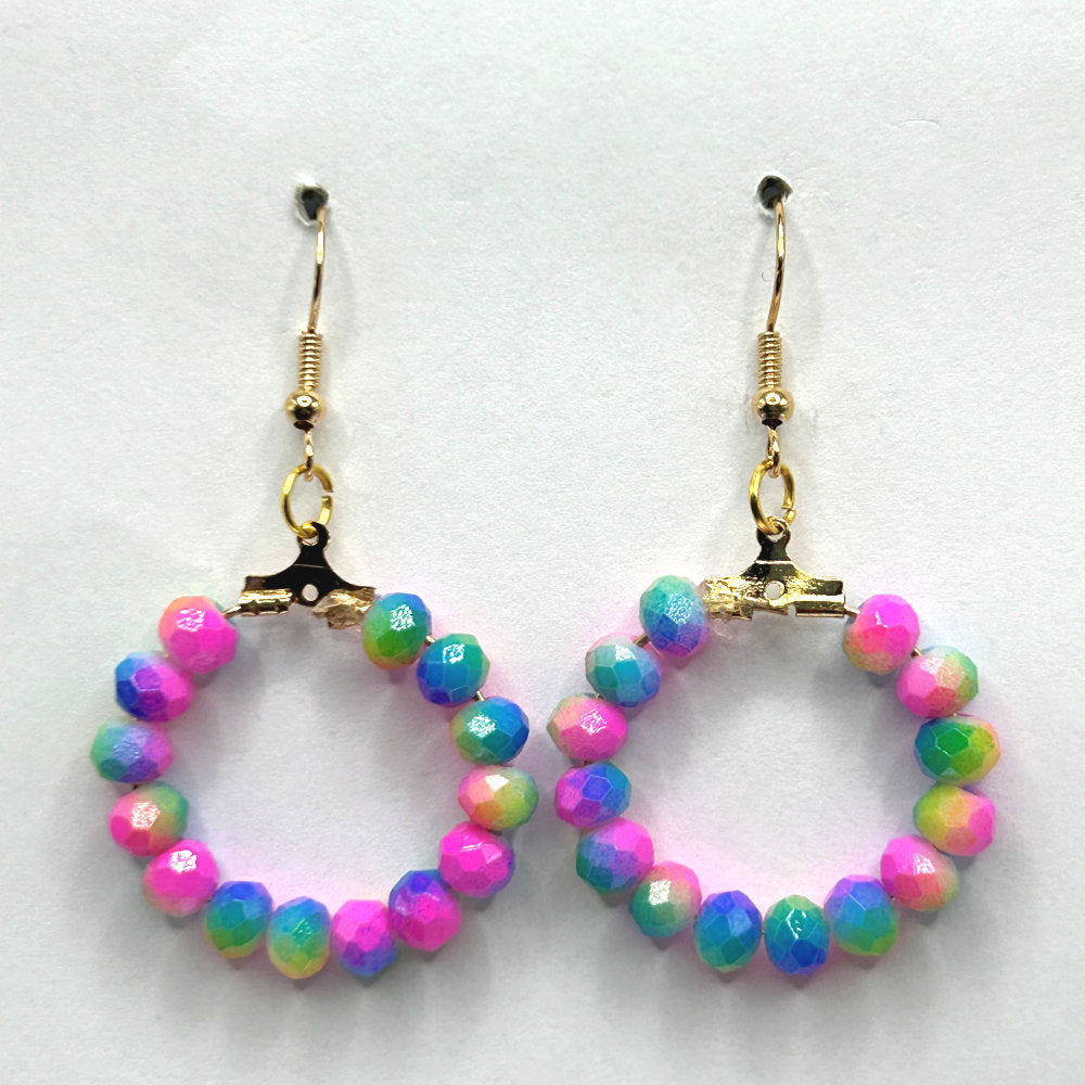 Small Bright Pastel Loop Earrings
