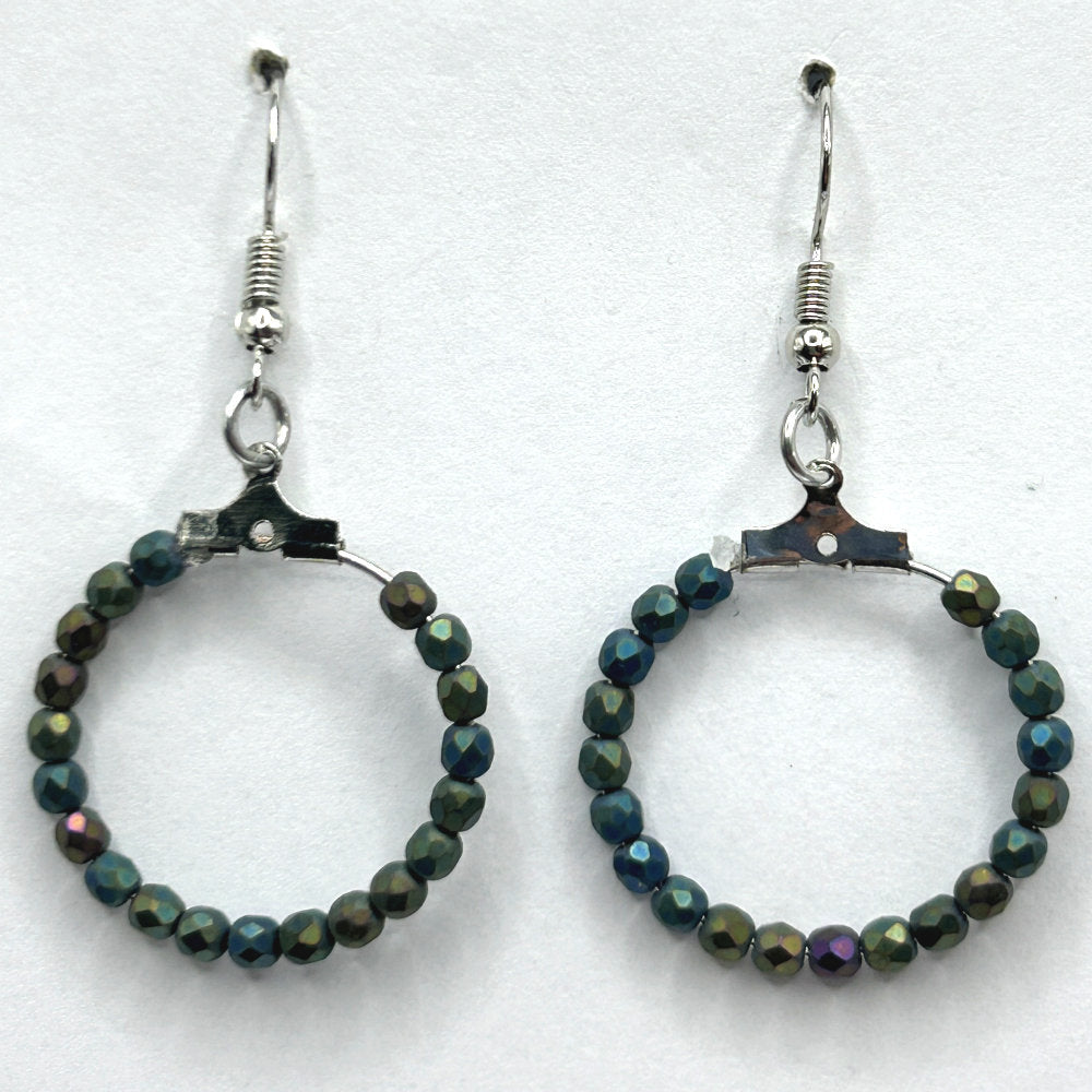 Small Metallic Iris Loop Earrings