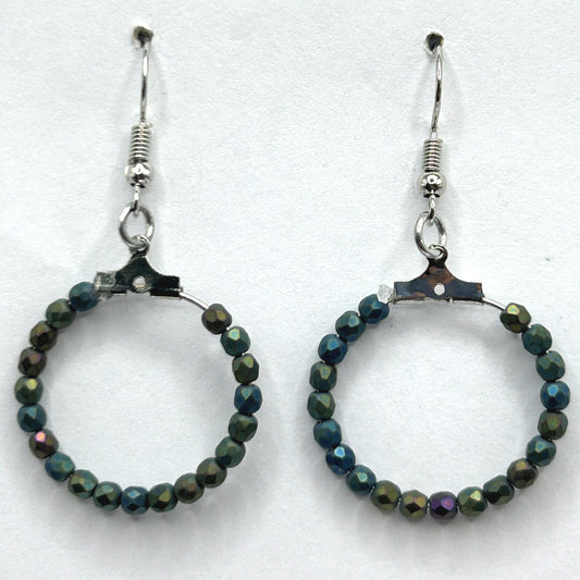 Small Metallic Iris Loop Earrings