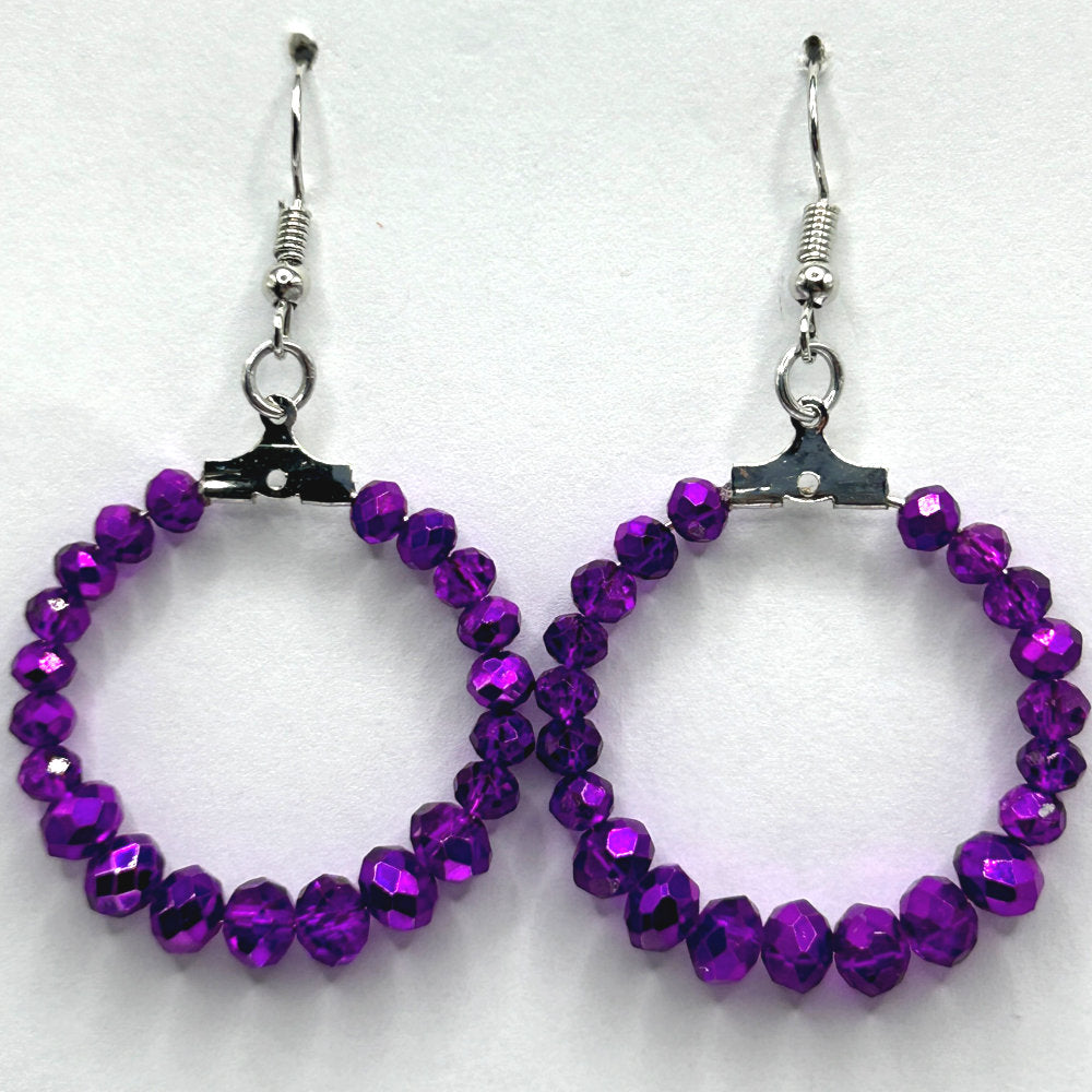 Bright Purple Medium Loop Earrings