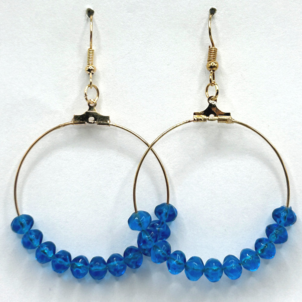 Ocean Blue Large Loop Earrings