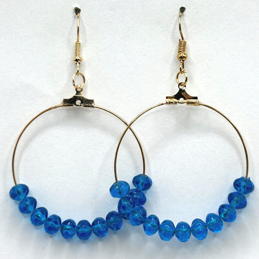 Ocean Blue Large Loop Earrings