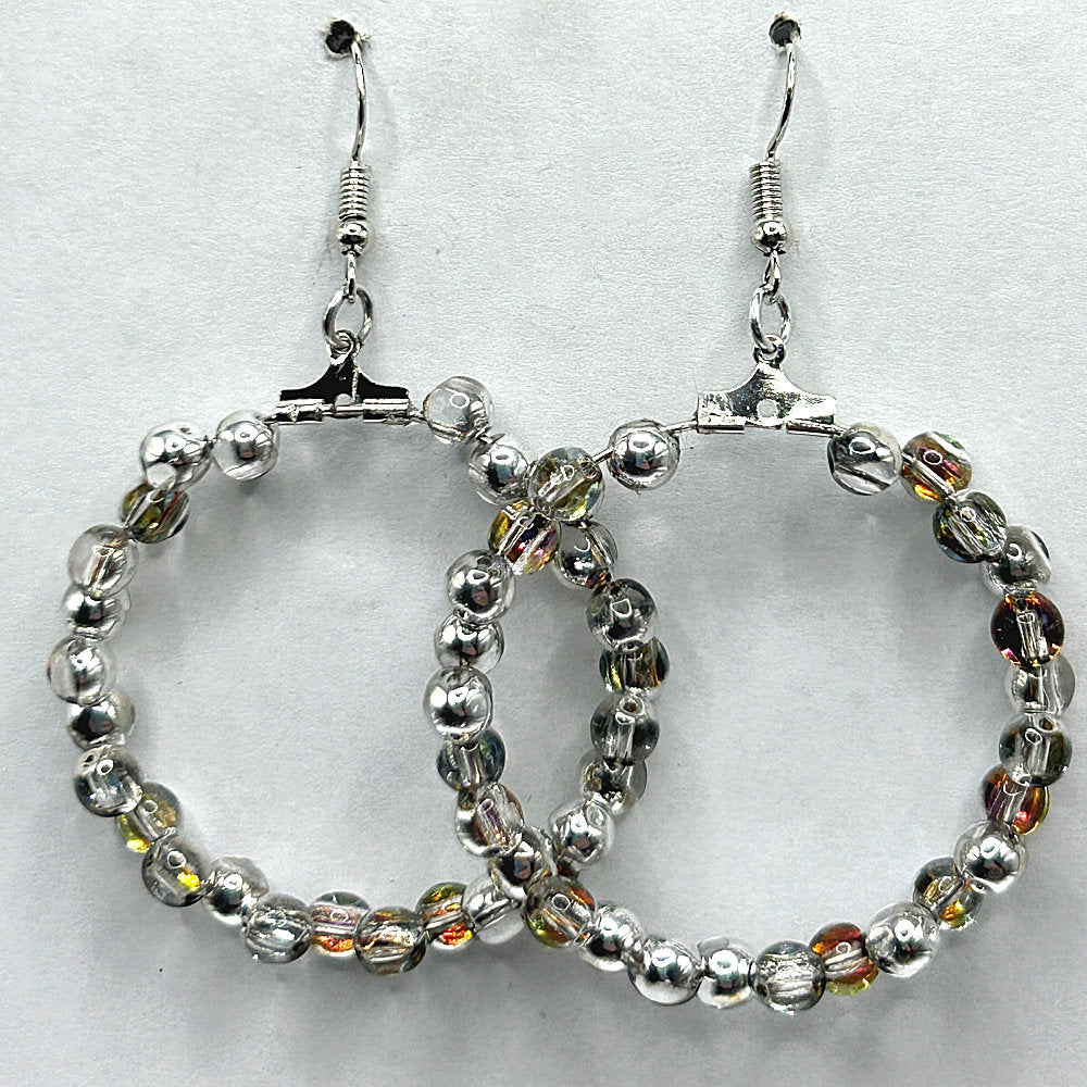 Clear-Multicolor Large Loop Earrings (Heavy)