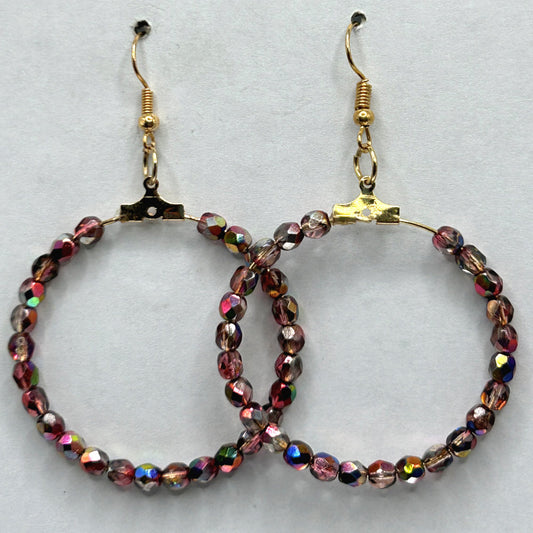 Metallic Multi-Pink Large Loop Earrings