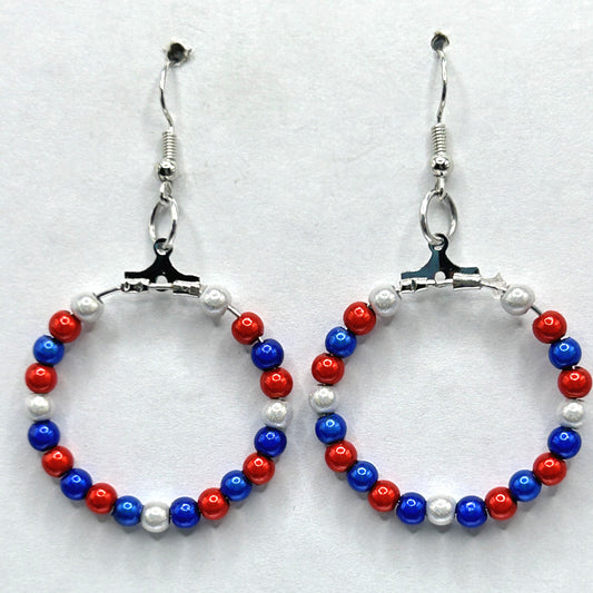 Patriotic Medium Loop Earrings