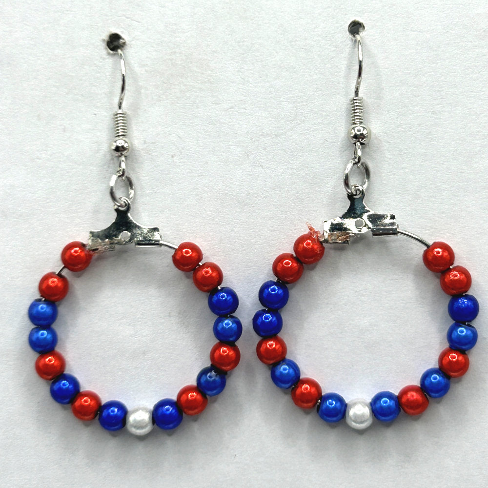 Patriotic Small Loop Earrings