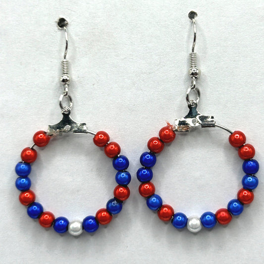 Patriotic Small Loop Earrings