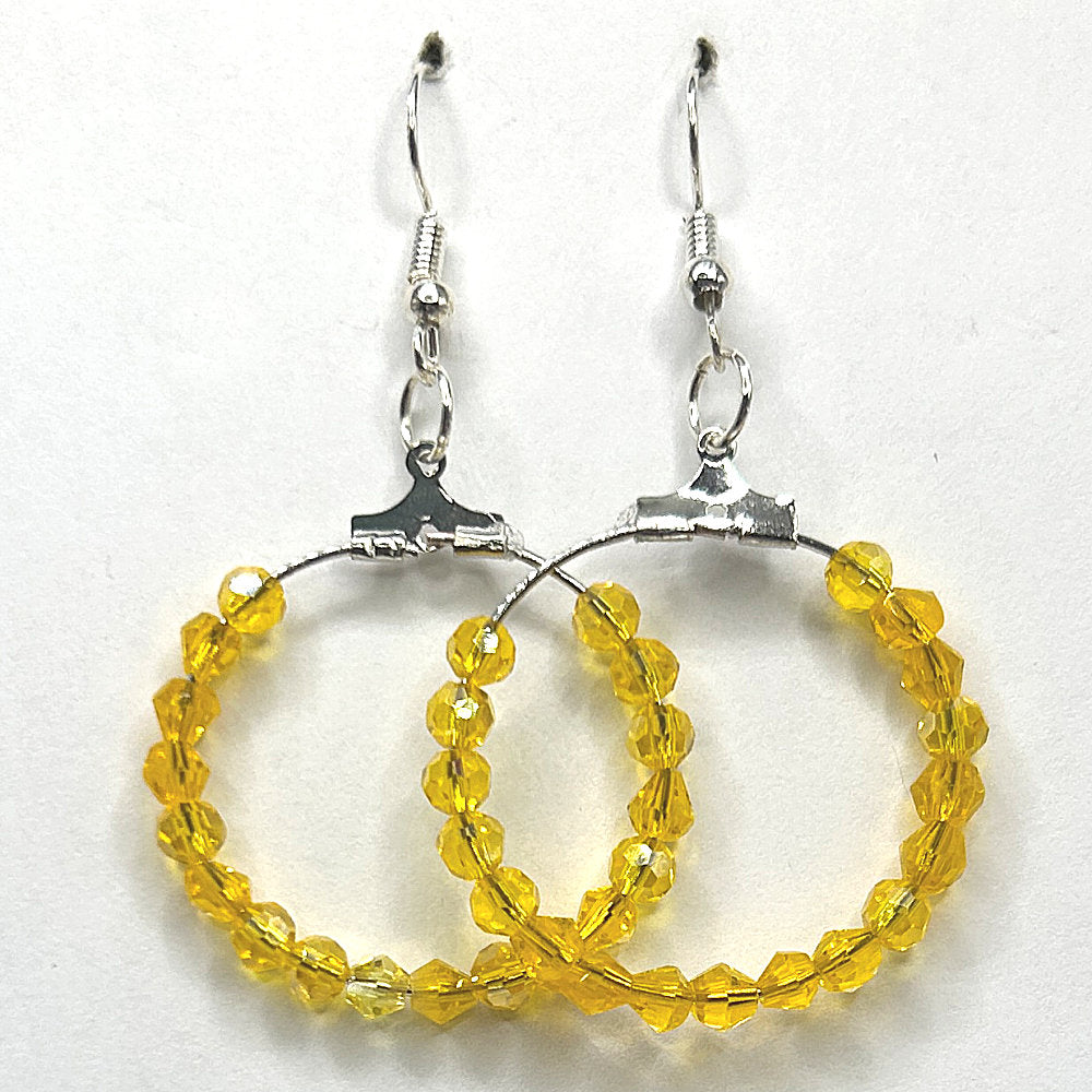 Bright Yellow Small Loop Earrings
